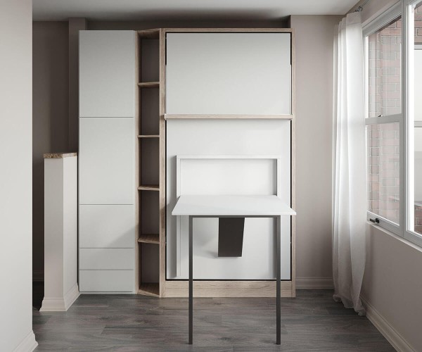 Royal Twin Twin XL Wall Bed with Folding Table 1