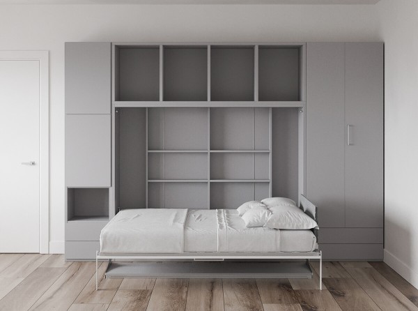 Spazio Full Size Wall Bed with Desk 6