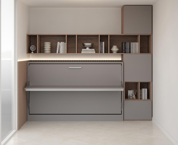 Spazio Twin Size Wall Bed with Desk 13