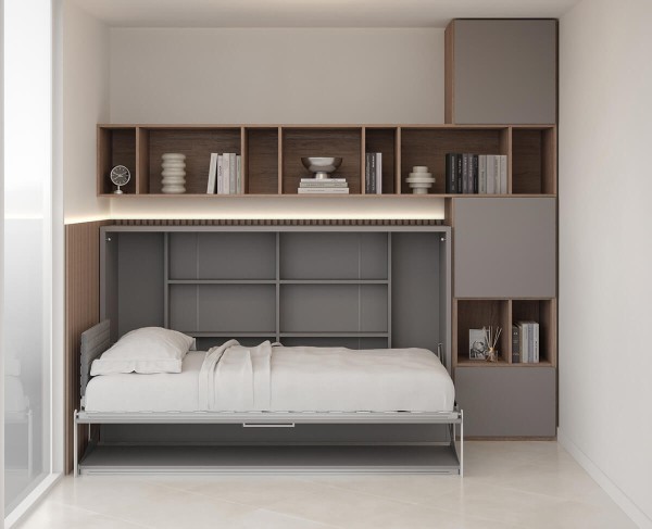 Spazio Twin Size Wall Bed with Desk 14