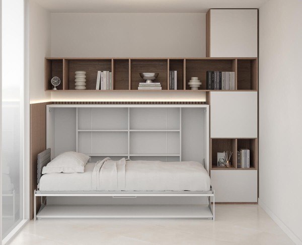 Spazio Twin Size Wall Bed with Desk 16