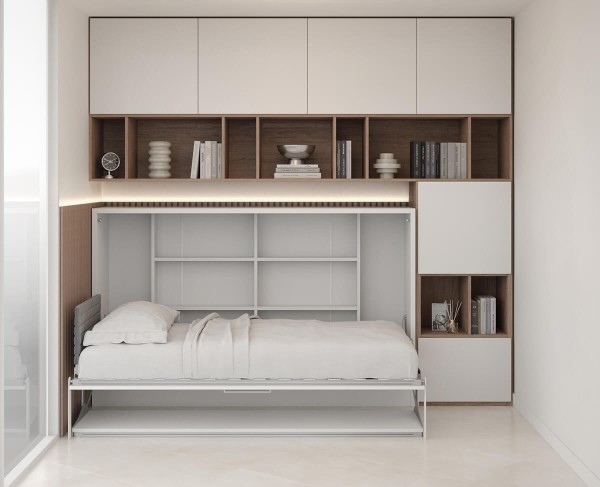 Spazio Twin Size Wall Bed with Desk 2