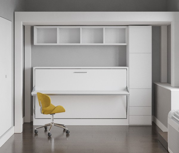 Spazio Twin Size Wall Bed with Desk 24