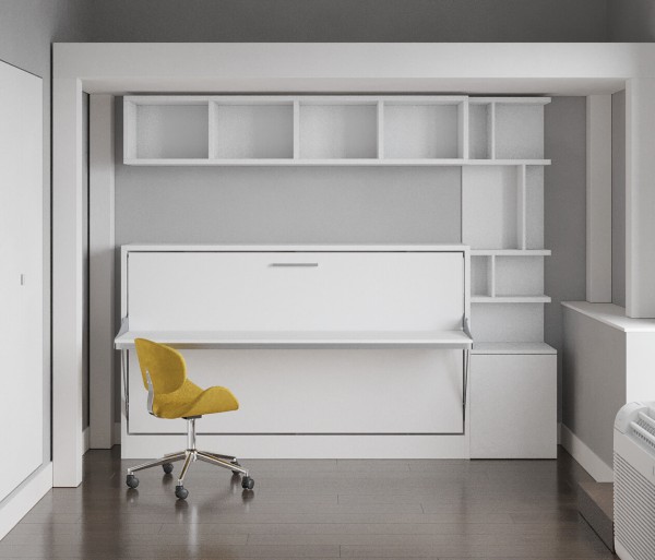 Spazio Twin Size Wall Bed with Desk 26