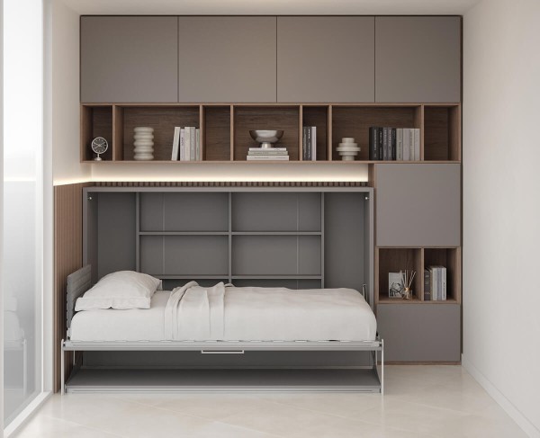 Spazio Twin Size Wall Bed with Desk 6