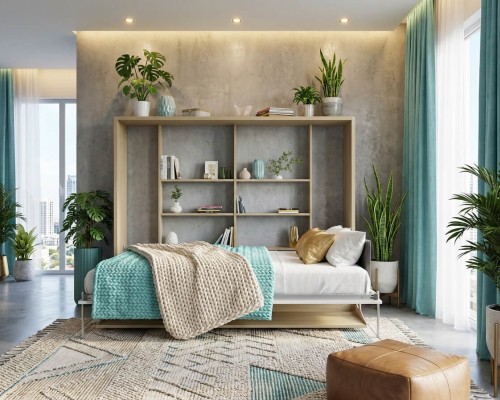 Spazio - Full Size Wall Bed with Desk - view 1