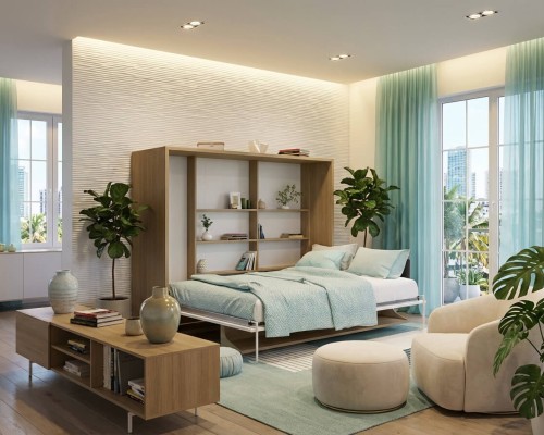 Spazio - Full Size Wall Bed with Desk - view 4