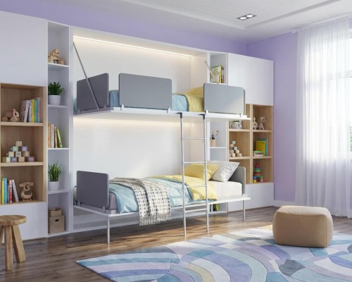 Pensiero Twin Wall Bunk Bed