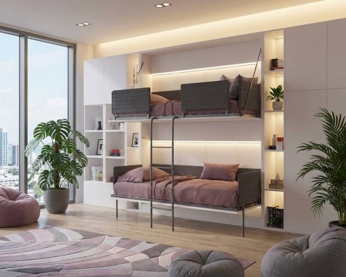 Pensiero Twin Wall Bunk Bed