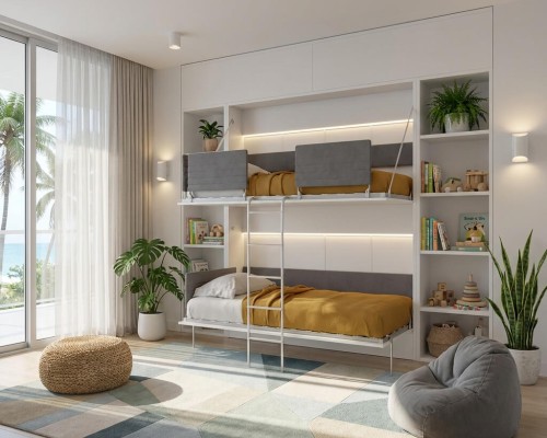 Pensiero Twin Wall Bunk Bed