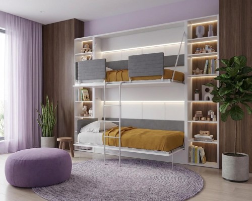 Pensiero Twin Wall Bunk Bed