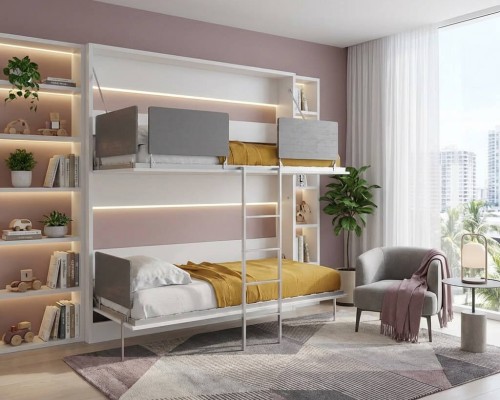 Pensiero Twin Wall Bunk Bed
