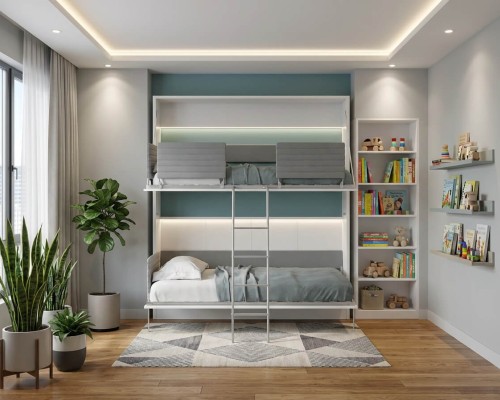 Pensiero Twin Wall Bunk Bed