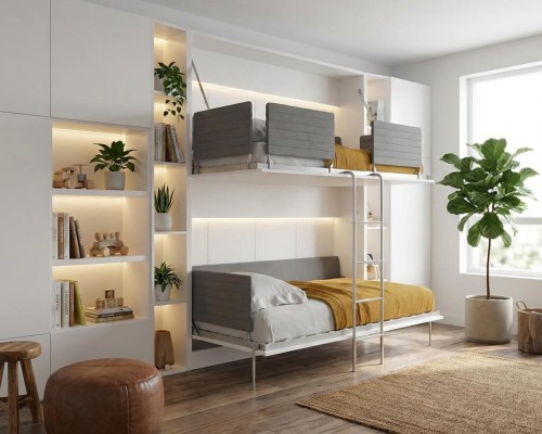 Pensiero Twin Wall Bunk Bed