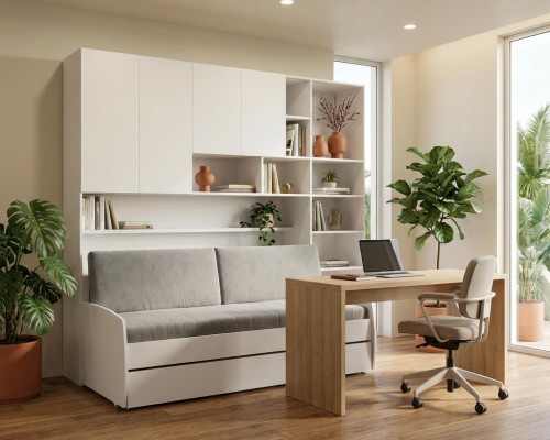 Eco Compact Twin/Twin XL Sofa Bed and Cabinets System