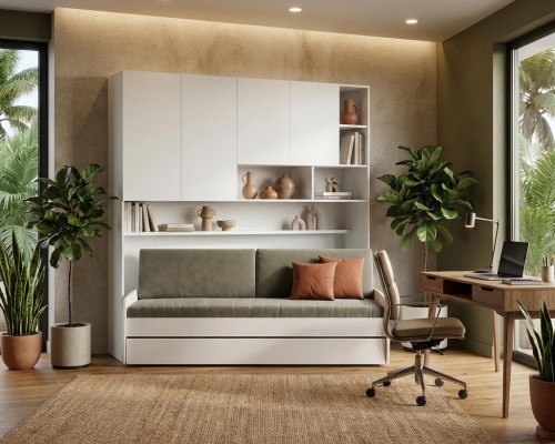 Eco Compact Twin/Twin XL Sofa Bed and Cabinets System