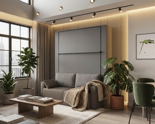 Slate Grey Nova Queen Wall Bed