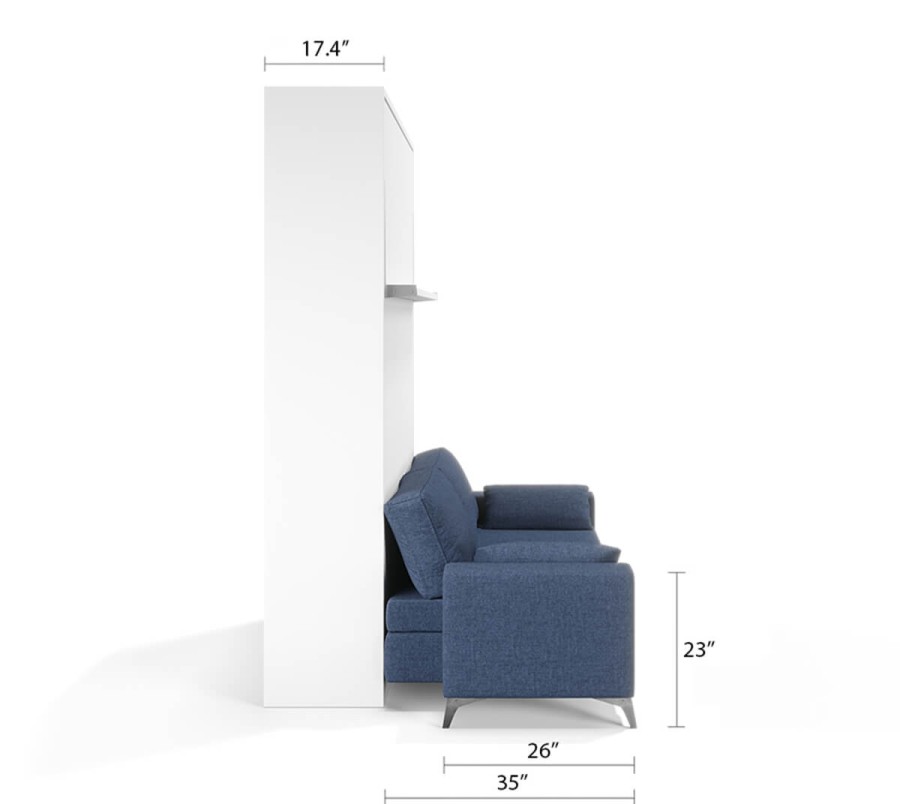 Royal White Queen Wall Bed and Sofa Set