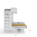 Castello Twin Over Full Wall Bunk Bed with Desk