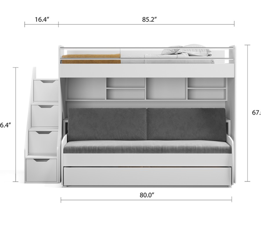 Eco Bel Mondo Twin Over Twin XL Bunk Bed Set