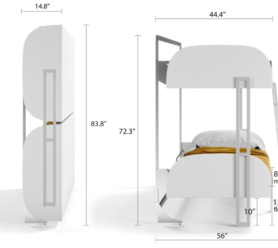 Simple Bunk Twin/Twin XL Murphy Wall Bed