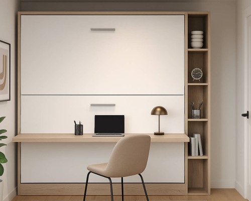 Pensiero Twin Wall Bunk Bed with Desk