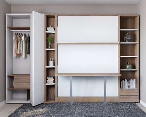 Royal Queen Wall Bed With Desk