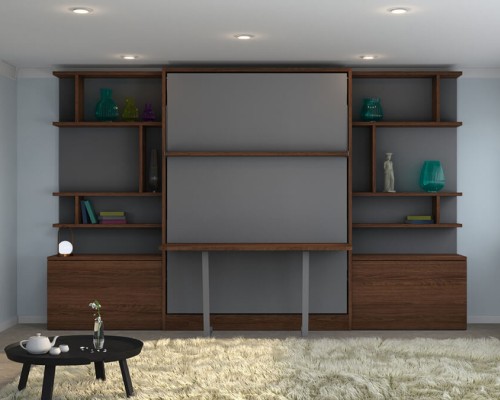 Royal Queen Wall Bed With Desk