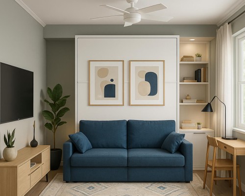 Ft. Lauderdale-style design showcasing the Royal Queen Murphy bed with furniture set.