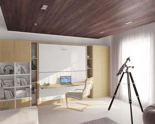 Pensiero Twin Wall Bunk Bed with Desk