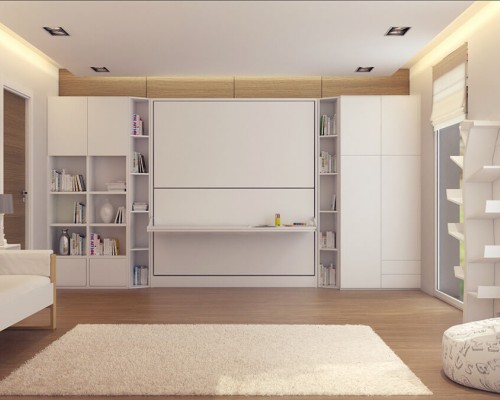 Pensiero Twin Wall Bunk Bed with Desk