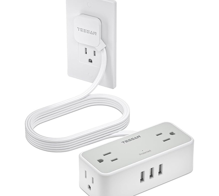 Ultra Thin Flat Plug Extension Cord 10 ft