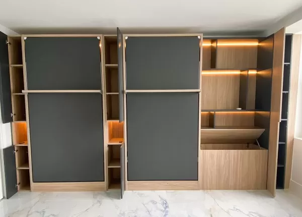 ROYAL Full Wall Bed with Bookcase 5