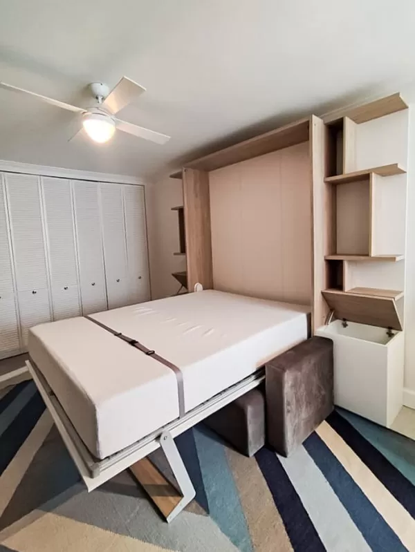 ROYAL Full Wall Bed with Sectional Sofa and Bookcase Set 2