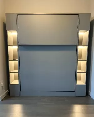 C - ROYAL Queen Wall Bed with Bookcase Set