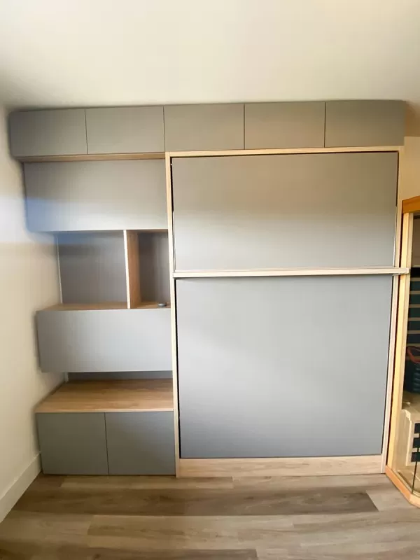 ROYAL Queen Wall Bed with Bookcase Set 154