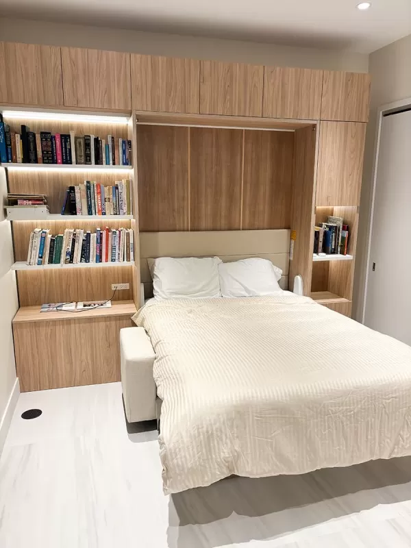 ROYAL Queen Wall Bed with Sectional Sofa Wardrobe and Bookcase Set 16