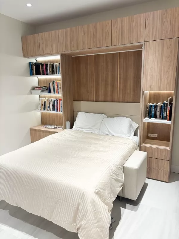 ROYAL Queen Wall Bed with Sectional Sofa Wardrobe and Bookcase Set 17