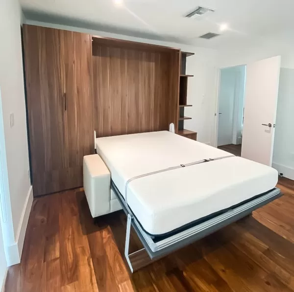 ROYAL Queen Wall Bed with Sectional Sofa Wardrobe and Bookcase Set 2