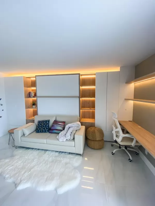 ROYAL Queen Wall Bed with Sectional Sofa Wardrobe and Bookcase Set 43