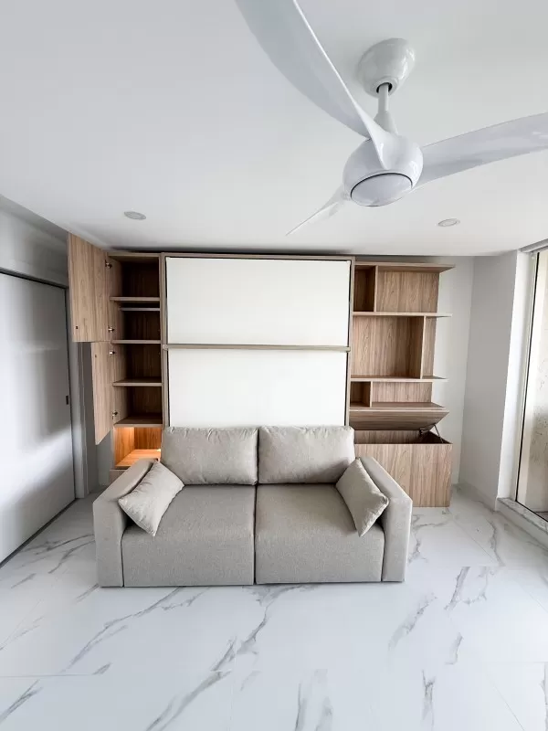 ROYAL Queen Wall Bed with Sectional Sofa Wardrobe and Bookcase Set 49