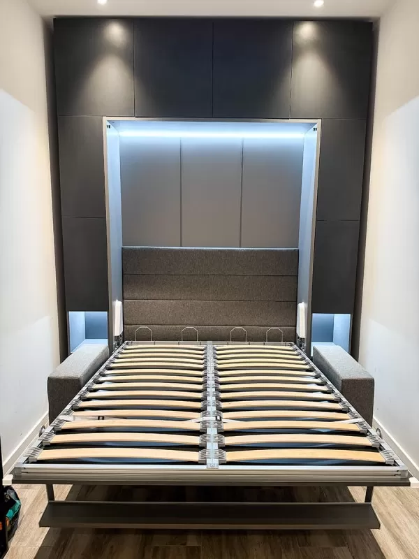 ROYAL Queen Wall Bed with Sectional Sofa Wardrobe and Bookcase Set 55