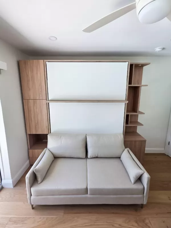 ROYAL Queen Wall Bed with Sectional Sofa Wardrobe and Bookcase Set 57