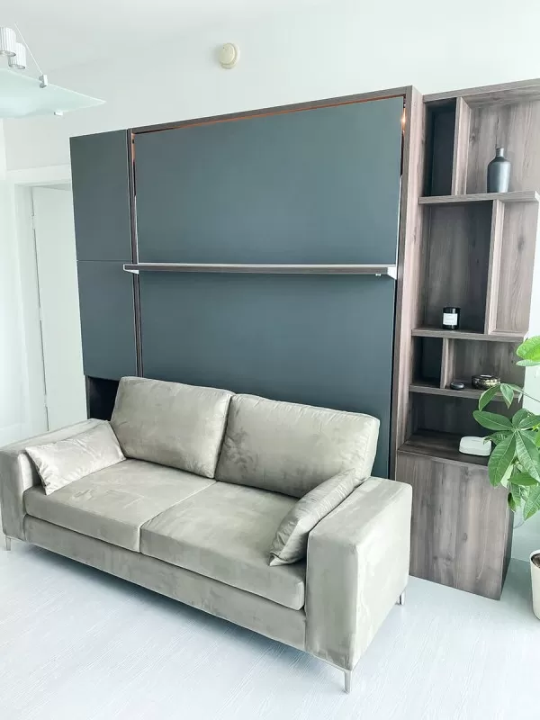 ROYAL Queen Wall Bed with Sectional Sofa Wardrobe and Bookcase Set 8