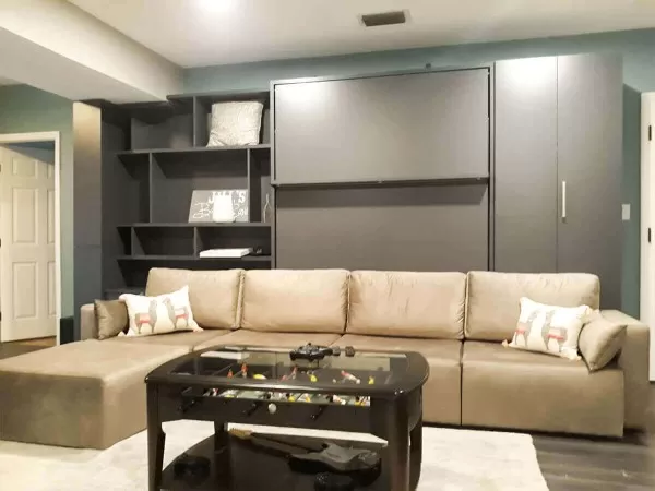 ROYAL Queen Wall Bed with Sectional Sofa