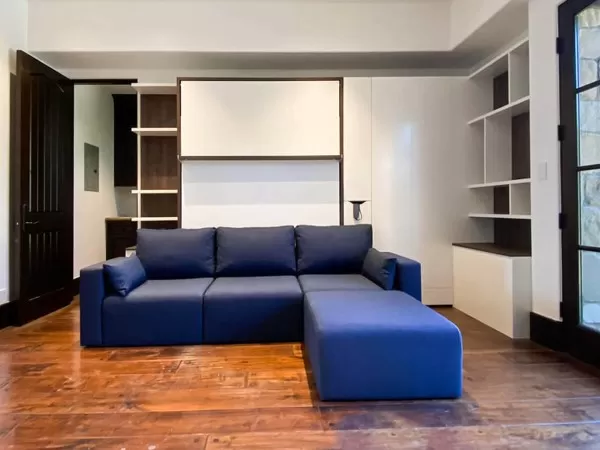 ROYAL Queen Wall Bed with Sectional Sofa and Bookcase Set 238