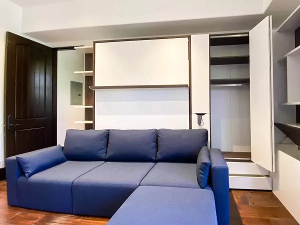 ROYAL Queen Wall Bed with Sectional Sofa and Bookcase Set 241