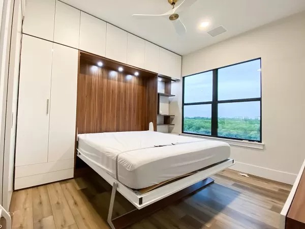 ROYAL Queen Wall Bed with Sectional Sofa and Bookcase Set 295