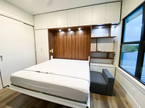 ROYAL Queen Wall Bed with Sectional Sofa and Bookcase Set 296