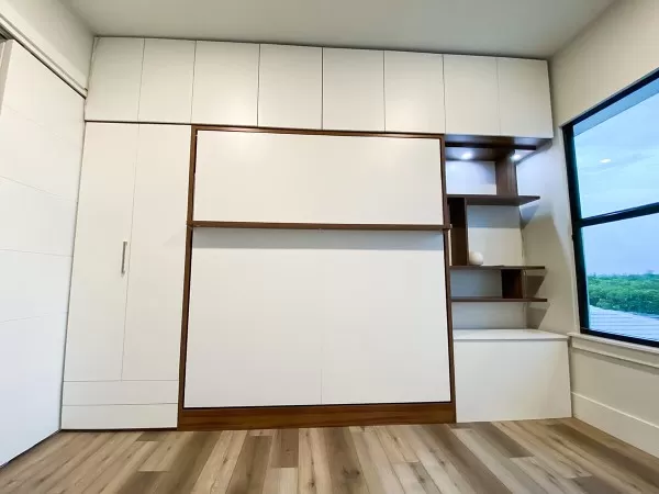 ROYAL Queen Wall Bed with Sectional Sofa and Bookcase Set 298